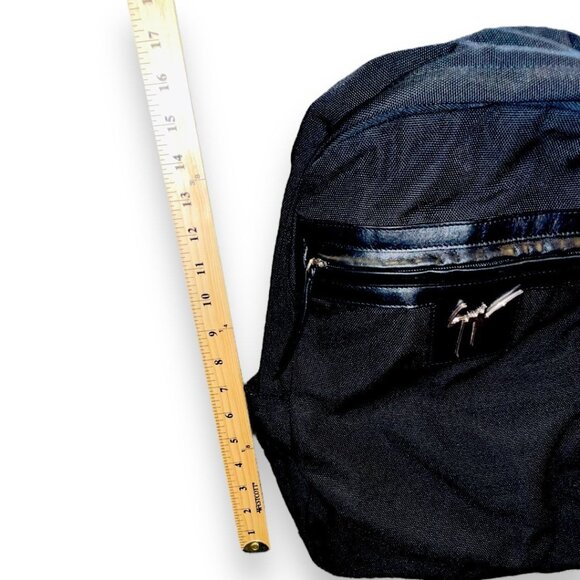 Giuseppe Zanotti Randy Technical Black + Silver Leather + Canvas Bag Backpack - Picture 4 of 16